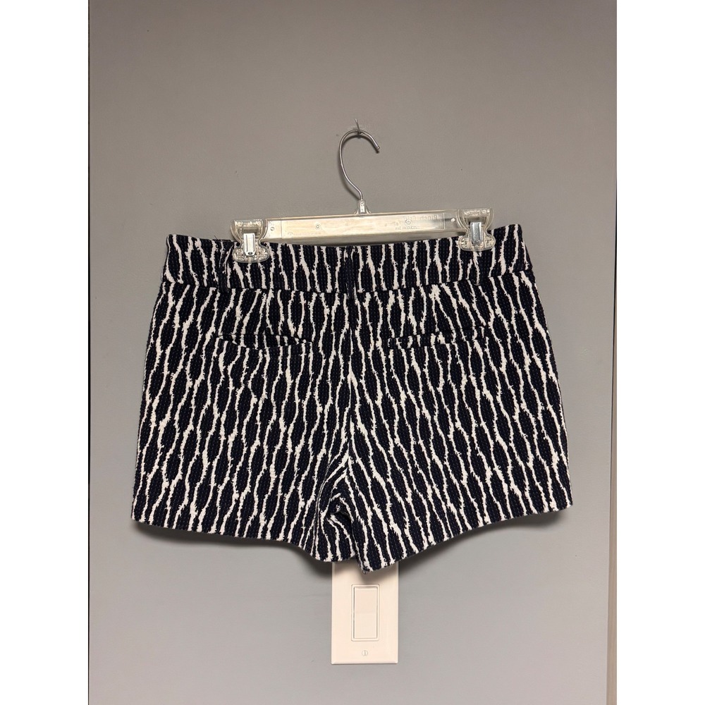 Ann Taylor LOFT The Riviera Short Navy White Ikat Jacquard Textured Shorts 6